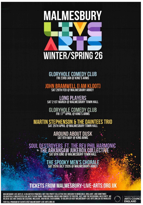 Malmesbury Live Arts Winter/Spring programme